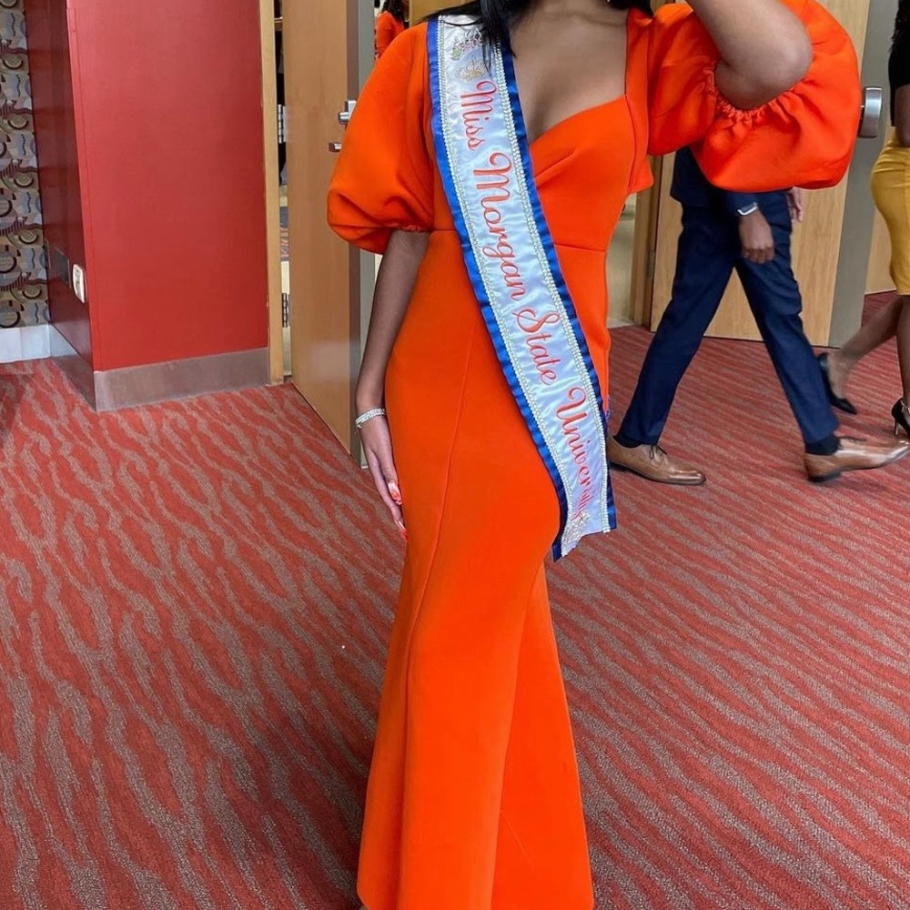 Orange Straight Gown Size 2 by ASOS